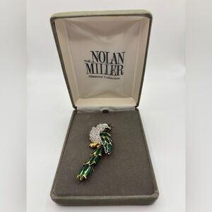 Nolan Miller Green and Gold Bird Brooch